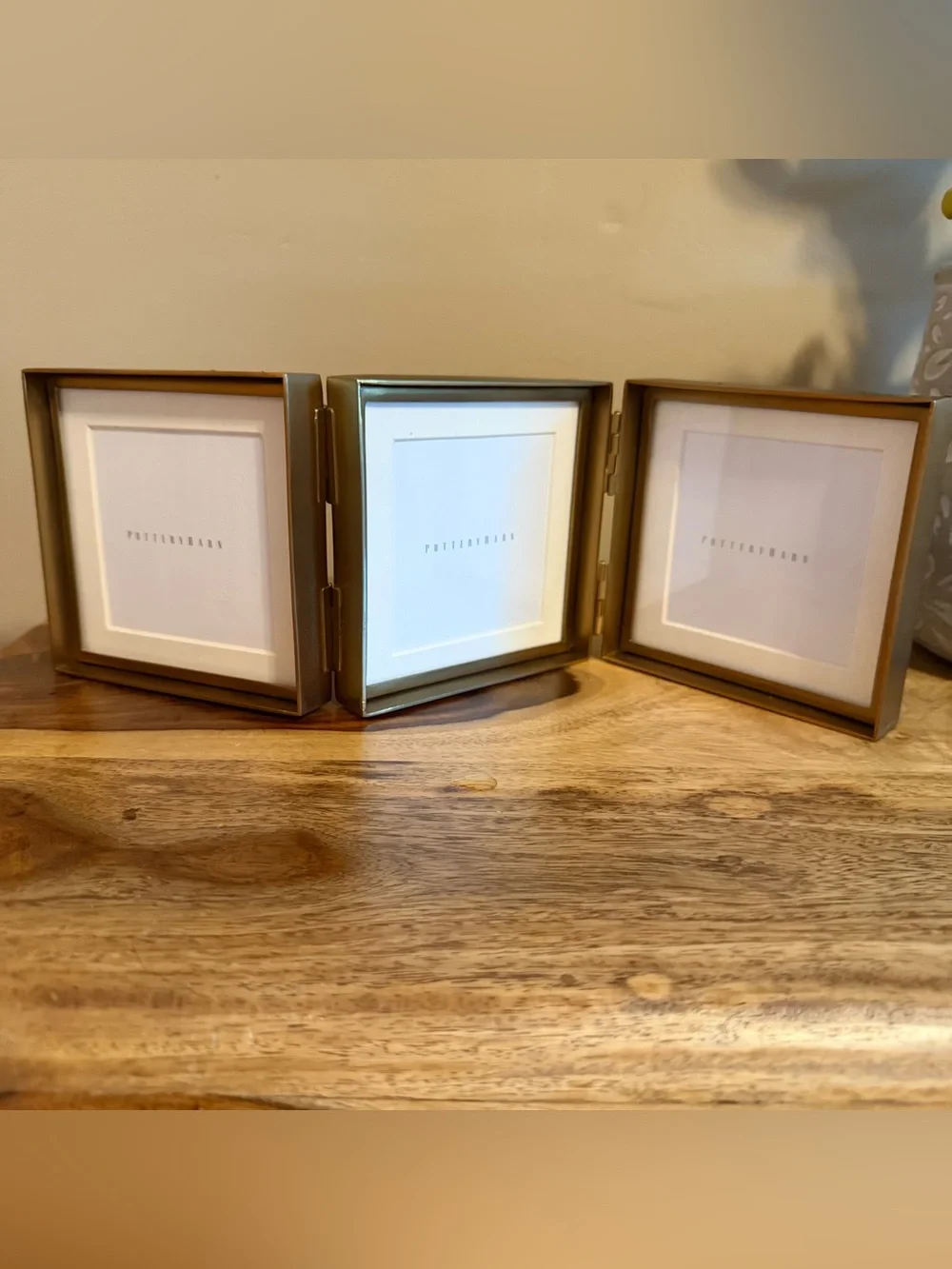 Pottery Barn Stowe Foldable Frames. Brass Finish.  Brand New